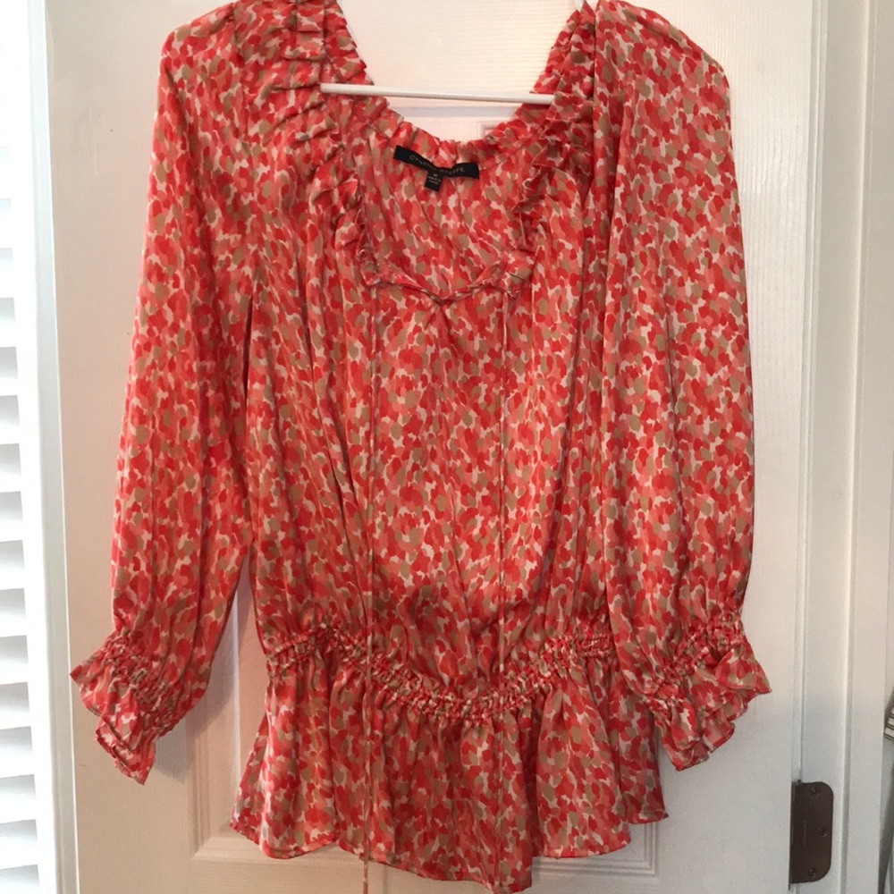 Coral / Red / Pink patterned blouse
